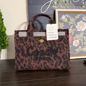 Coach Large Cargo Brown Leopard Tote Bag